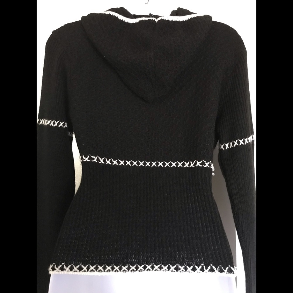 KNITS LANDING, Large size , huded black women’s sweater long sleeves - Picture 9 of 11
